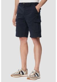 Guess - GUESS Granatowe męskie krótkie spodenki cargo Russel, Rozmiar 31. Okazja: na co dzień. Kolor: niebieski. Długość: krótkie. Sezon: lato. Styl: casual #1
