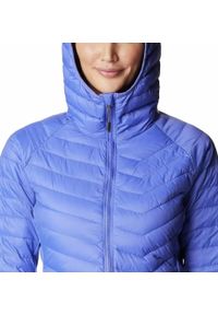 columbia - Kurtka Puchowa Columbia Powder Pass Hooded Jacket Damska. Kolor: fioletowy. Materiał: puch