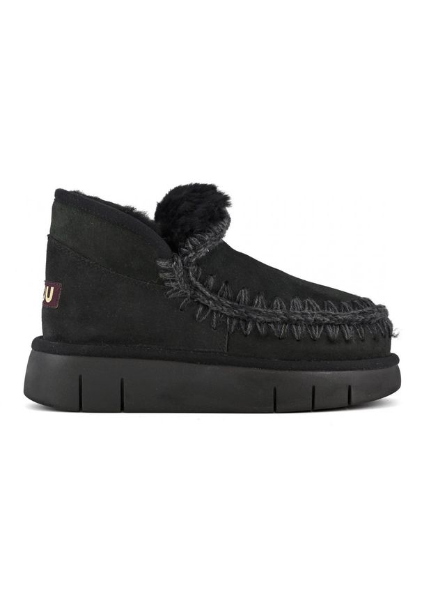 Mou - MOU Eskimo Bounce Sneaker Śniegowce damskie. Okazja: na co dzień. Kolor: czarny. Materiał: materiał, wełna, zamsz. Sezon: zima. Styl: sportowy, klasyczny, elegancki, casual