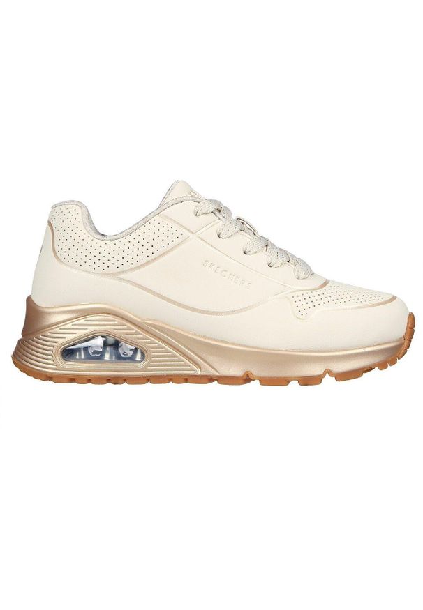 skechers - Adidasy Skechers Uno Gen1 - Cool Heel, Dzieci. Okazja: na co dzień. Kolor: beżowy. Materiał: syntetyk, materiał