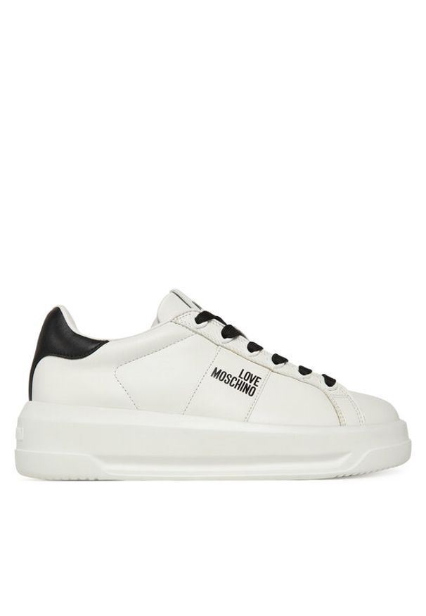 Love Moschino - LOVE MOSCHINO Sneakersy JA15315G0NIA110A Biały. Kolor: biały. Materiał: skóra