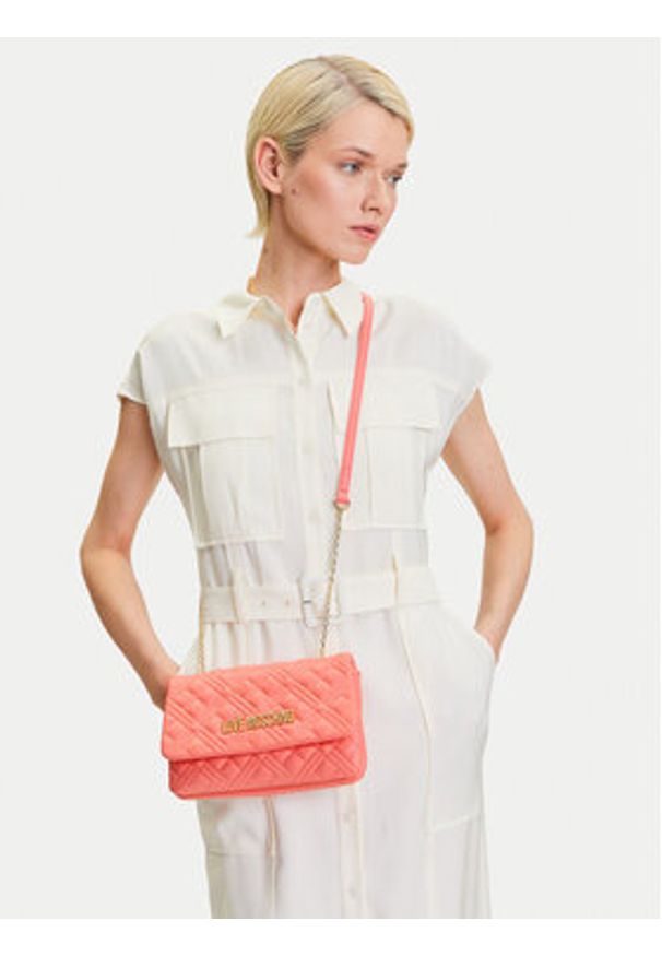 Love Moschino - LOVE MOSCHINO Torebka JC4097PP1MLA0464 Koralowy. Kolor: pomarańczowy. Materiał: skórzane