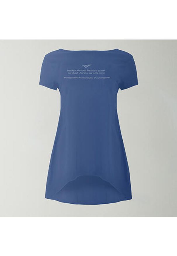 LEGEA - t-shirt gimnastyczna europa damska niebieska. Kolor: niebieski. Materiał: bawełna, elastan. Sport: fitness