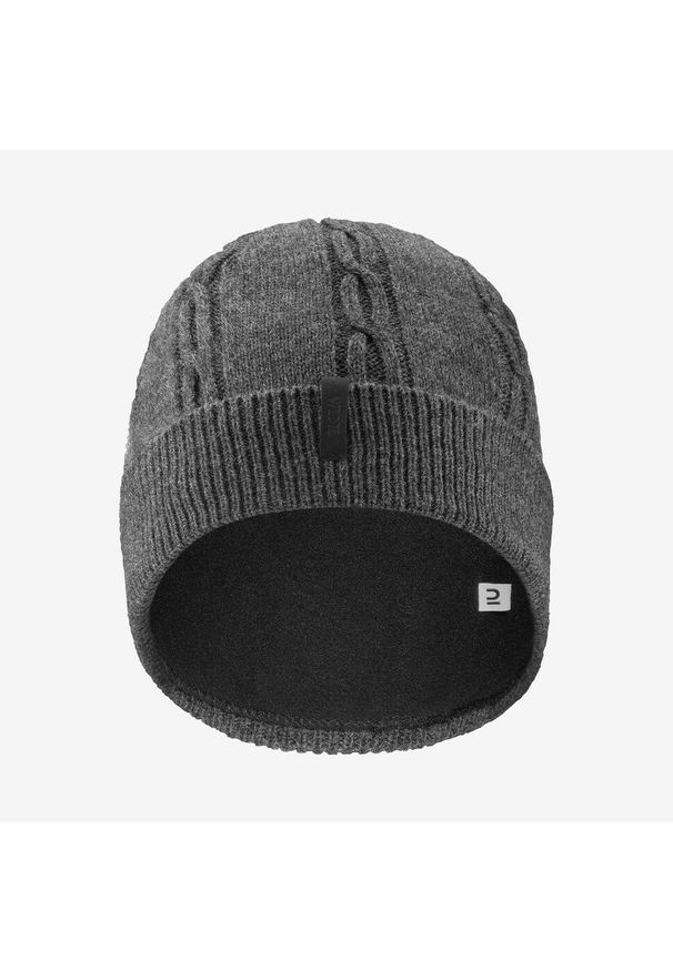 WEDZE - Czapka narciarska dla dorosłych Wedze Torsade 900. Kolor: szary. Materiał: poliester, wełna, materiał, akryl, elastan. Sezon: zima. Styl: sportowy
