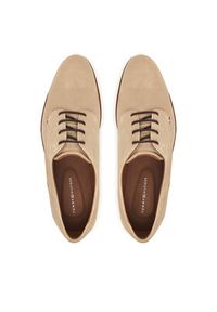 TOMMY HILFIGER - Tommy Hilfiger Półbuty Dress FM0FM05776 Beżowy. Kolor: beżowy. Materiał: zamsz, skóra #6