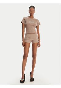 Juicy Couture Szorty sportowe Roll Down JCWHS126307 Beżowy Slim Fit. Kolor: beżowy. Materiał: bawełna #4