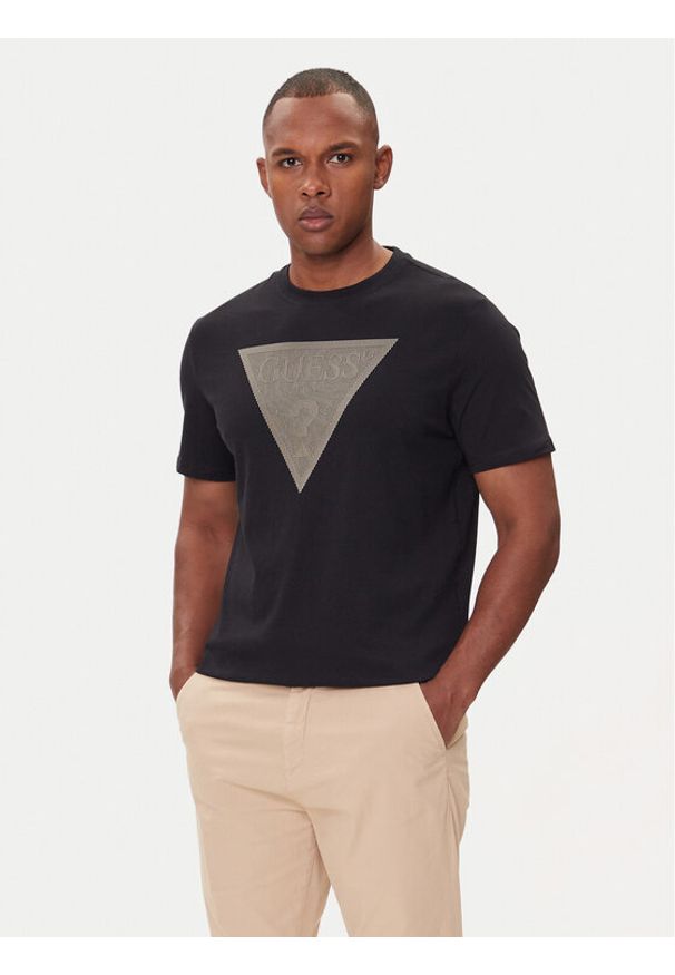 Guess T-Shirt M5BI04 I3Z14 Czarny Regular Fit. Kolor: czarny. Materiał: bawełna