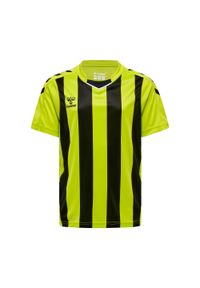 Koszulka dziecięca Hummel Striped. Kolor: czarny, wielokolorowy, zielony. Materiał: tkanina. Wzór: paski #1