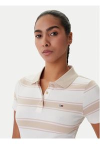 Tommy Jeans Polo DW0DW22327 Beżowy Slim Fit. Typ kołnierza: polo. Kolor: beżowy. Materiał: bawełna #2