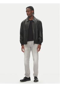 BOSS Kurtka skórzana Joberg 50543240 Czarny Relaxed Fit. Kolor: czarny. Materiał: skóra