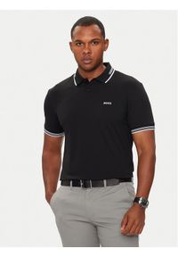 BOSS - Boss Polo Paul 50506193 Czarny Slim Fit. Typ kołnierza: polo. Kolor: czarny. Materiał: bawełna