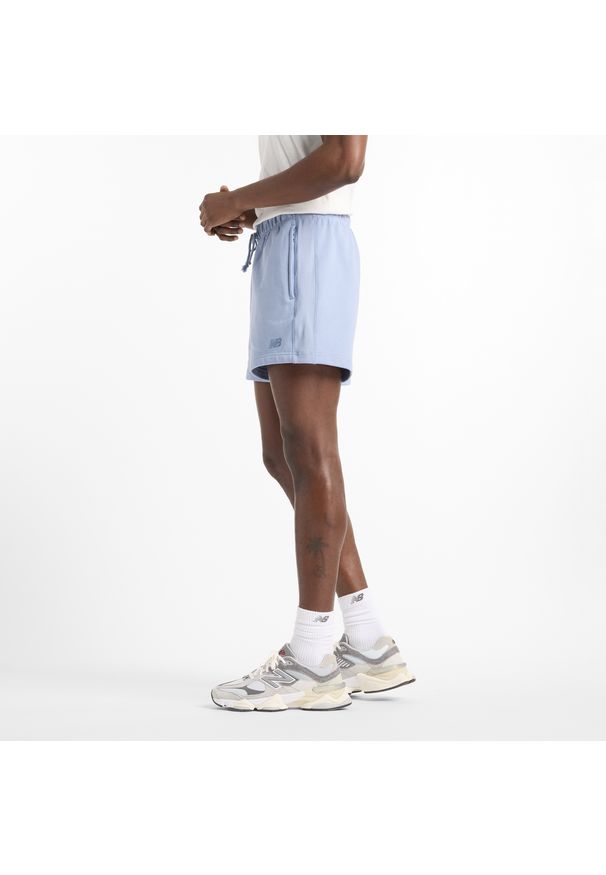 Spodenki męskie New Balance MS41511DUS – niebieskie. Kolor: niebieski. Materiał: bawełna, dresówka