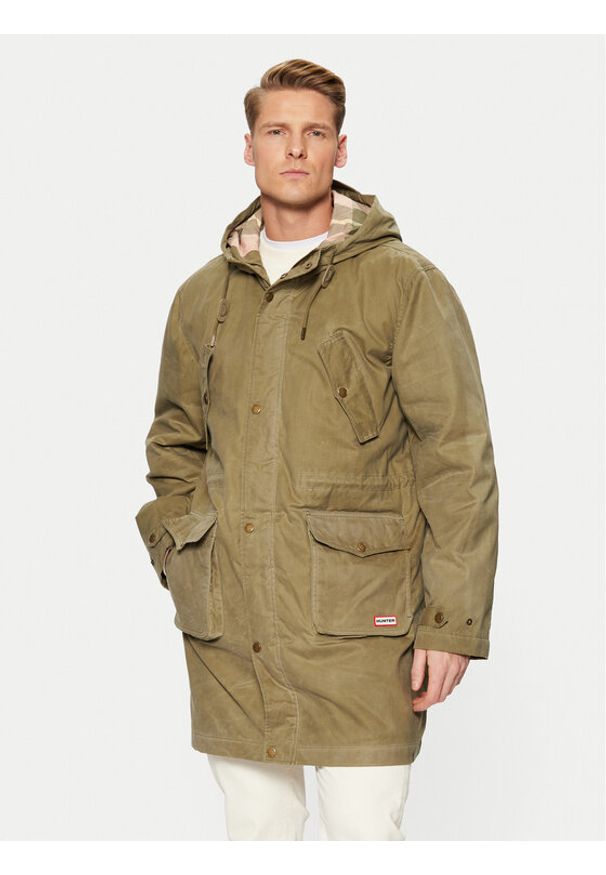 Hunter Parka Liam HARM0028242 Khaki Regular Fit. Kolor: brązowy. Materiał: bawełna