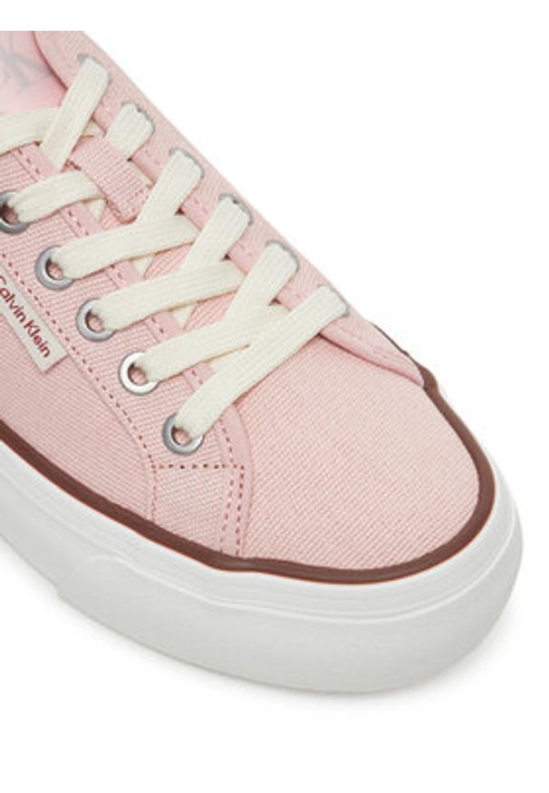 Calvin Klein Jeans Tenisówki Vulc Flatform Ctn Logo Tag YW0YW01838 Różowy. Kolor: różowy. Materiał: materiał