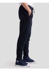 Big-Star - Spodnie dresowe męskie granatowe Kersyn 403/ Ajron 403. Kolor: niebieski. Materiał: dresówka. Wzór: haft, aplikacja #5