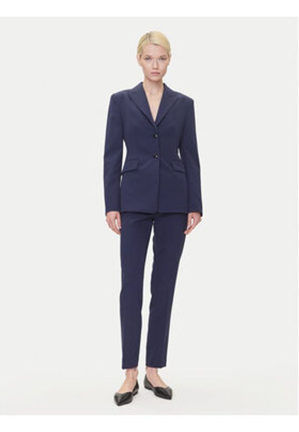 Hugo - HUGO Spodnie materiałowe Hedima-1 50544742 Granatowy Slim Fit. Kolor: niebieski. Materiał: syntetyk