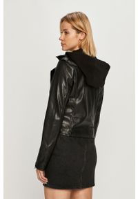 Calvin Klein Jeans - Ramoneska. Typ kołnierza: bez kaptura. Kolor: czarny. Materiał: bawełna, poliester, materiał, skóra #2
