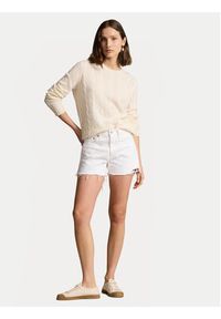 Polo Ralph Lauren Szorty jeansowe 211934947001 Biały Regular Fit. Kolor: biały. Materiał: bawełna #5