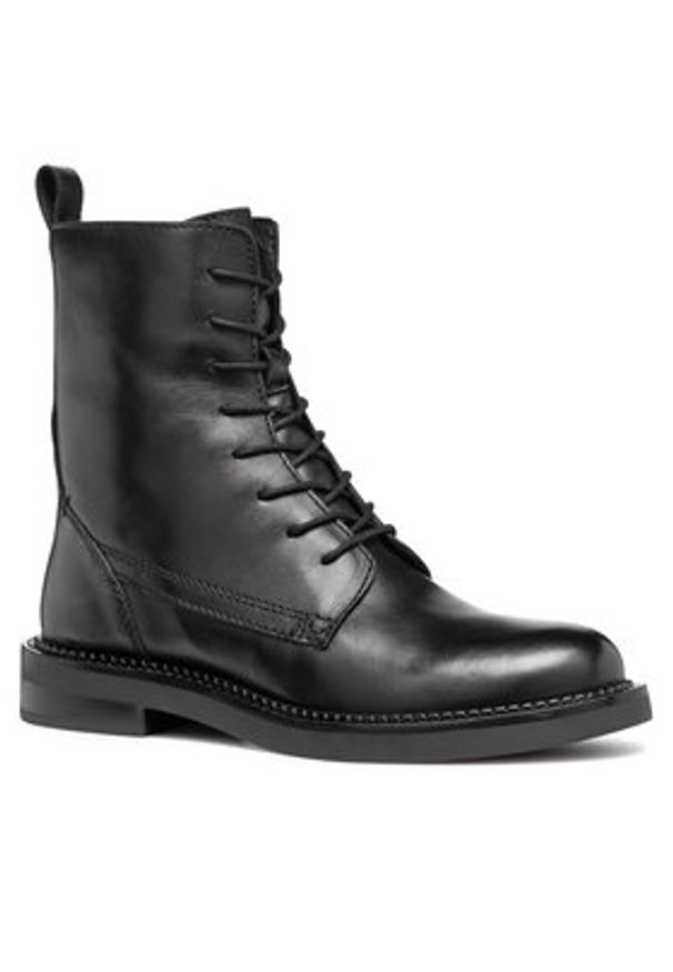 Geox Trzewiki D Serilda D46WYG 00043 C9999 Czarny. Kolor: czarny. Materiał: skóra