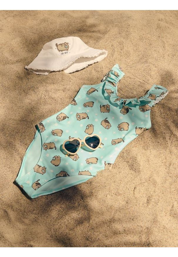 Reserved - Kostium jednoczęściowy Pusheen - jasnozielony. Kolor: zielony. Materiał: materiał