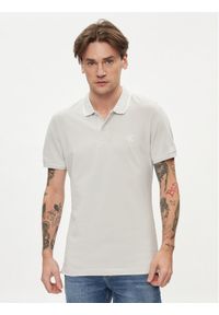 Calvin Klein Jeans Polo J30J315603 Szary Slim Fit. Typ kołnierza: polo. Kolor: szary. Materiał: bawełna