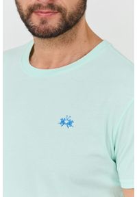 La Martina - LA MARTINA Miętowy męski t-shirt Jersey, Rozmiar M. Kolor: zielony. Materiał: jersey #2