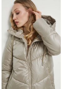 medicine - Medicine płaszcz damski kolor beżowy zimowy. Kolor: beżowy. Sezon: zima #4