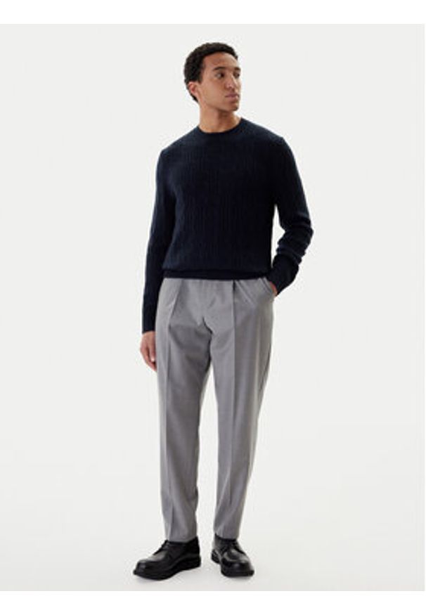 BOSS Sweter H-Hetico 50549975 Granatowy Regular Fit. Kolor: niebieski. Materiał: wełna