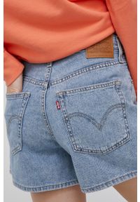 Levi's® - Levi's szorty jeansowe damskie gładkie high waist 39451.0009-LightIndig. Okazja: na spotkanie biznesowe, na co dzień. Stan: podwyższony. Kolor: niebieski. Materiał: jeans. Wzór: gładki. Styl: biznesowy, casual #3