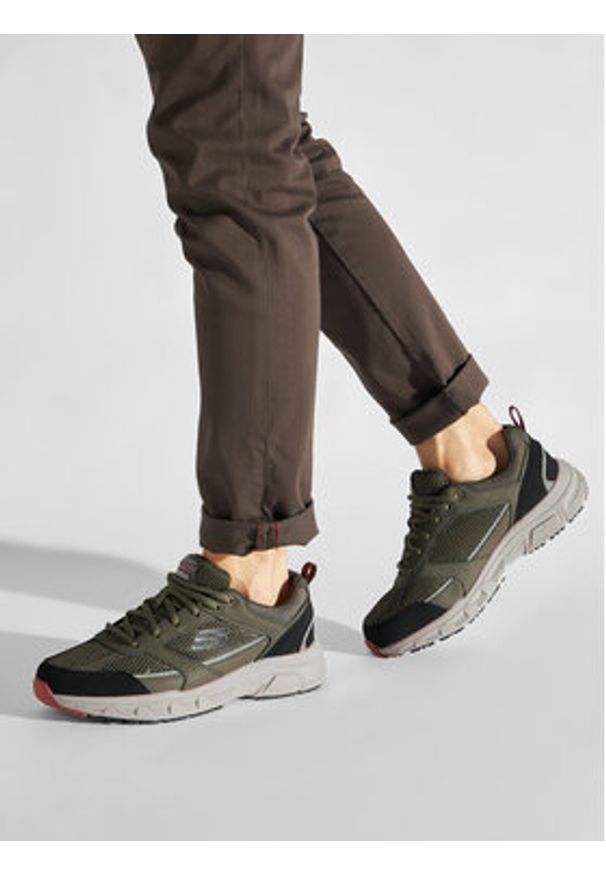skechers - Skechers Sneakersy Verketta 51898/OLBK Khaki. Kolor: brązowy. Materiał: materiał