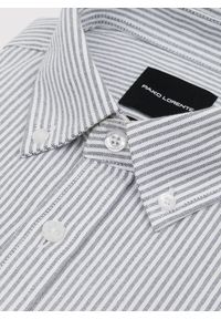 Pako Lorente - PAKO LORENTE – Koszula męska w szary prążek. Typ kołnierza: button down. Kolor: szary. Materiał: bawełna. Długość rękawa: długi rękaw. Długość: długie. Wzór: prążki #2