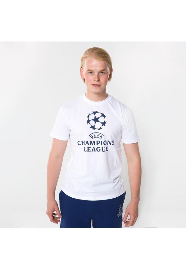 CHAMPIONS LEAGUE - koszulka UEFA Champions League. Kolor: biały. Materiał: bawełna. Sport: piłka nożna