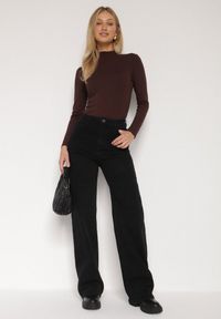 Born2be - Czarne Jeansy z Wiskozą o Szerokim Kroju z Wysokim Stanem Meviatea. Okazja: na co dzień. Stan: podwyższony. Kolekcja: plus size. Kolor: czarny. Styl: casual, klasyczny #2