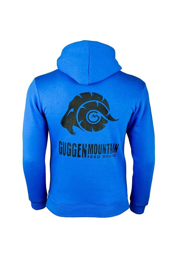 GUGGEN MOUNTAIN - Męska bluza polarowa z kapturem i długim rękawem Outdoor. Typ kołnierza: kaptur. Kolor: niebieski, wielokolorowy, czarny. Materiał: poliester, bawełna. Długość rękawa: długi rękaw. Długość: długie. Sport: outdoor