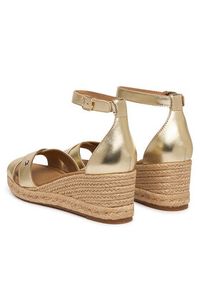 TOMMY HILFIGER - Tommy Hilfiger Espadryle Metalic Crossover Strap FW0FW09333 Złoty. Kolor: złoty. Materiał: skóra, syntetyk #2