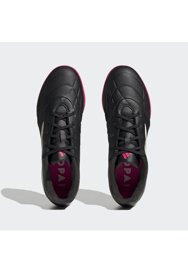 Adidas - Buty Copa Pure.3 TF. Kolor: biały, czarny, różowy, wielokolorowy. Materiał: skóra