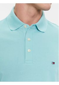 TOMMY HILFIGER - Tommy Hilfiger Polo 1985 MW0MW17771 Niebieski Slim Fit. Typ kołnierza: polo. Kolor: niebieski. Materiał: bawełna #3