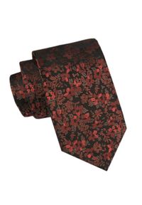 Męski Krawat - Angelo di Monti - Odcienie Miedzi, Kwiaty. Materiał: tkanina. Wzór: kwiaty. Styl: wizytowy, elegancki #1