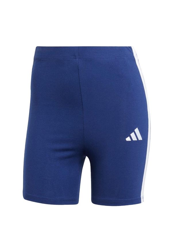 Adidas - Szorty Essentials 3-Stripes High Waisted Biker. Kolor: biały, wielokolorowy, niebieski. Materiał: bawełna. Sport: kolarstwo