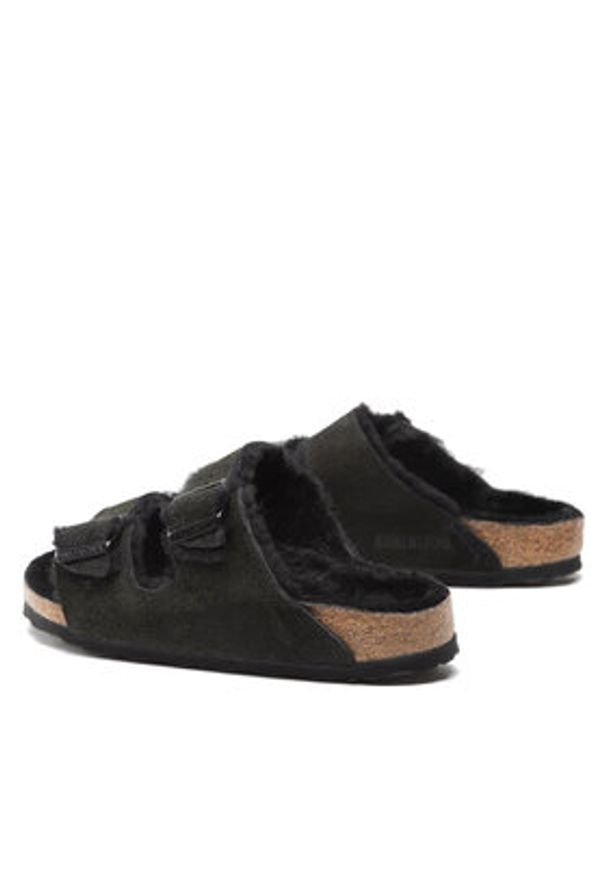 Birkenstock Klapki Arizona Shearling 0752663 Czarny. Kolor: czarny. Materiał: welur, skóra