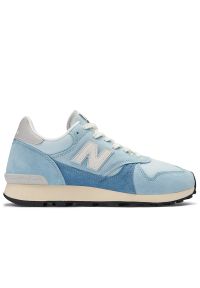 Buty New Balance M475VTG - niebieskie. Okazja: na co dzień. Kolor: niebieski. Materiał: materiał, zamsz. Szerokość cholewki: normalna