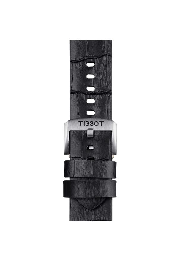 W.KRUK Tissot czarny pasek skórzany 22 mm. Kolor: czarny. Materiał: skóra. Styl: sportowy, klasyczny