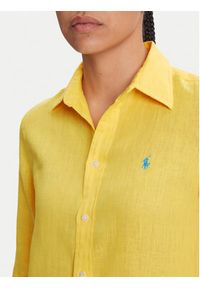 Polo Ralph Lauren Koszula 211970730 Żółty Classic Fit. Typ kołnierza: polo. Kolor: żółty. Materiał: len #7