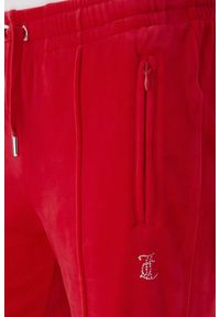 Juicy Couture - JUICY COUTURE Czerwone spodnie dresowe damskie z cyrkoniami Tina, Rozmiar XS. Kolor: czerwony. Materiał: dresówka #2
