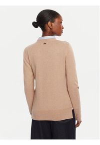 Barbour Sweter Fareham LKN1688BE12 Beżowy Regular Fit. Kolor: beżowy. Materiał: bawełna #5