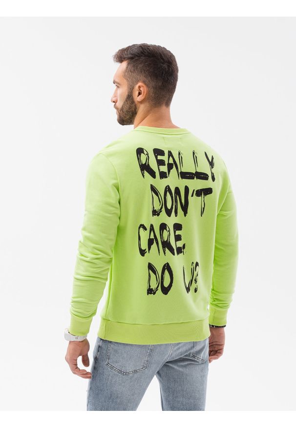 Zielona bluza Ombre Clothing z nadrukiem, bez kaptura