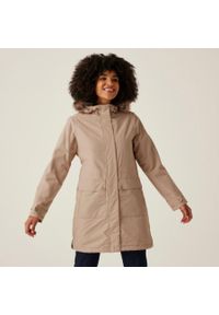 Kurtka przeciwdeszczowa z kapturem damska Regatta Sabinka II. Typ kołnierza: kaptur. Kolor: beżowy. Sport: turystyka piesza #1