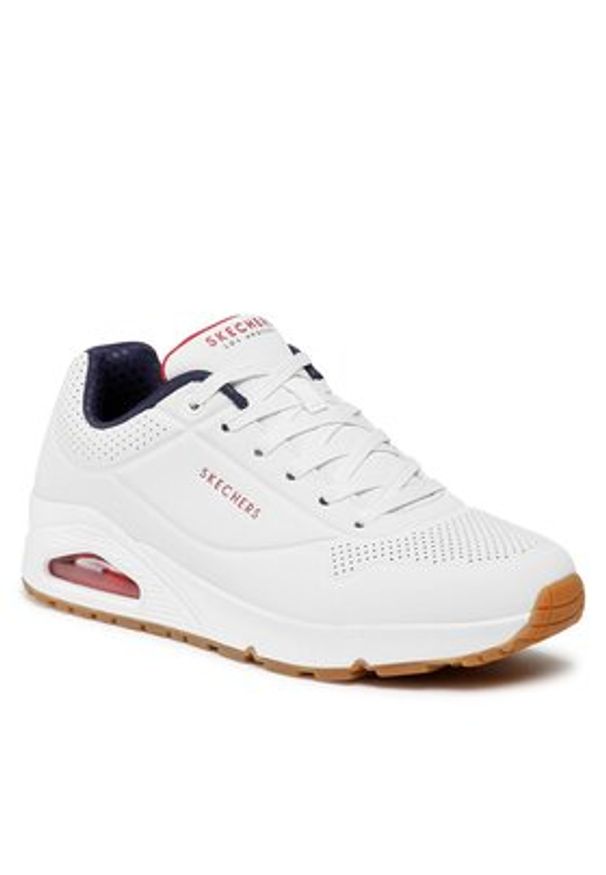 skechers - Skechers Sneakersy Uno Stand On Air 52458/WNVR Biały. Kolor: biały. Materiał: skóra