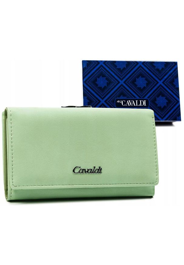 4U CAVALDI - Portfel damski 4U Cavaldi GD23-DNM miętowy. Kolor: miętowy. Materiał: skóra ekologiczna