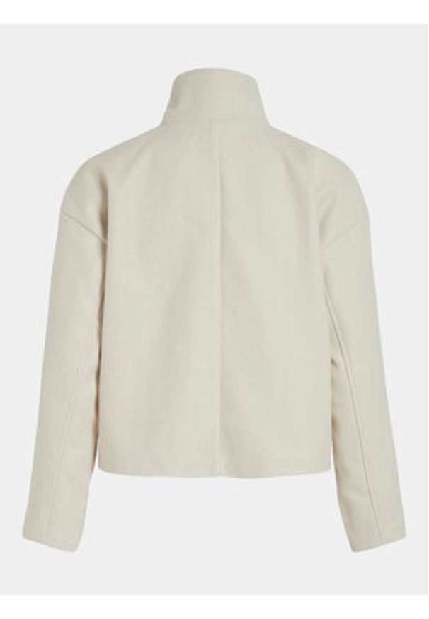 Vila Płaszcz przejściowy Vipoka 14092196 Écru Relaxed Fit. Materiał: syntetyk